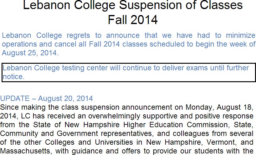 Lebanon College Website