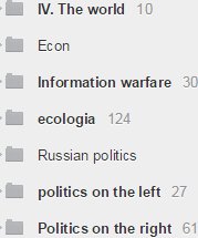 Some of my Digg Reader menu