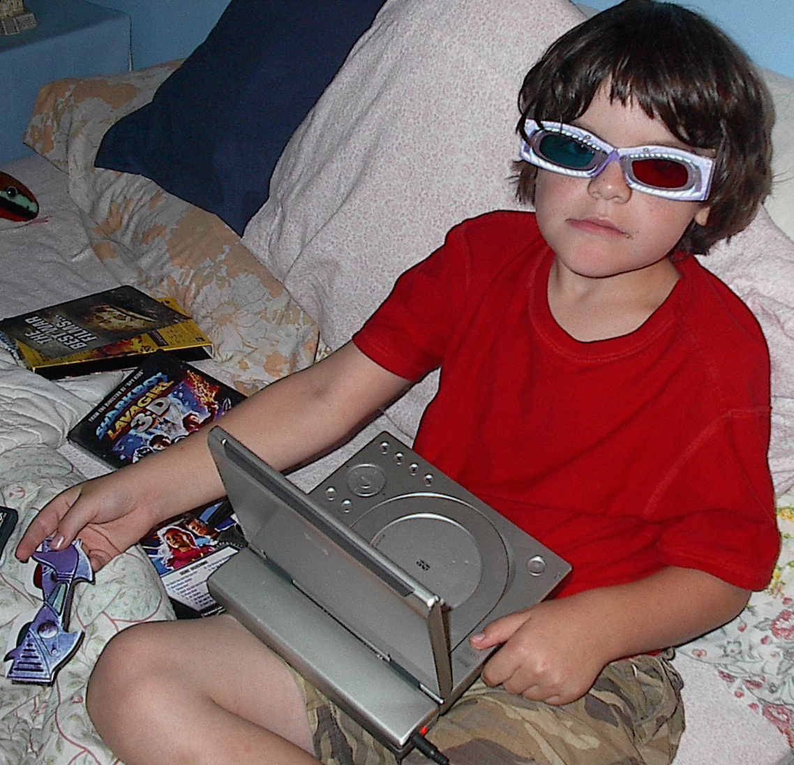 Owain, my son, with a DVD player