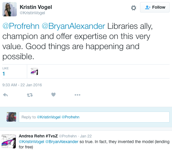 tweets praising librarians for collaboration