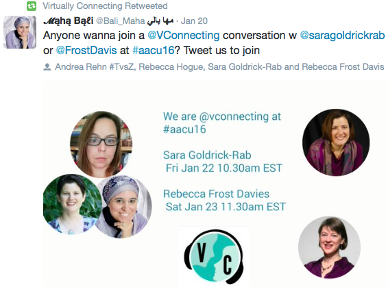 Virtually Connected tweet