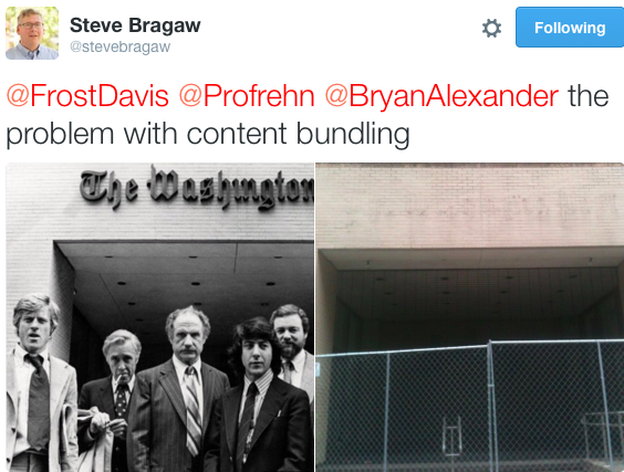 "The problem with content bundling": Steve Bragaw picks two Washington Post photos for contrast