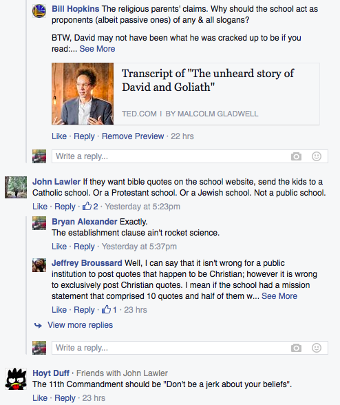 Facebook religion discussion