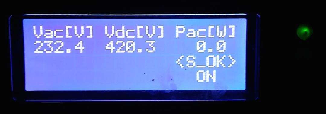 Powerwall information screen, powered on