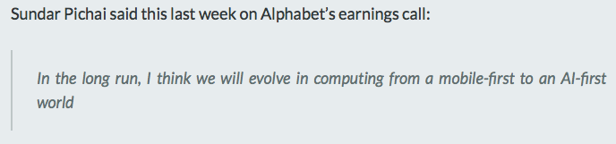 Mobile first to AI first world
