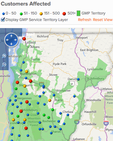 power outages July 23 2016 5 pm