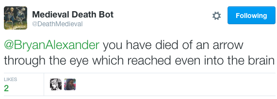 Medieval death bot kills me