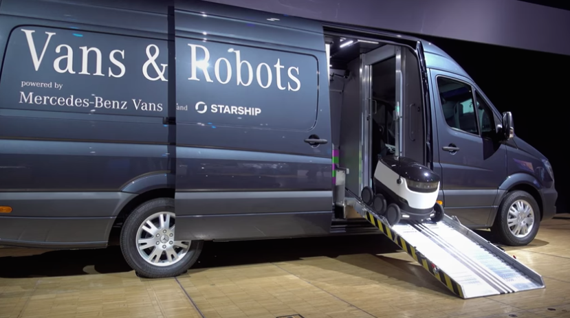 Robot delivery with van