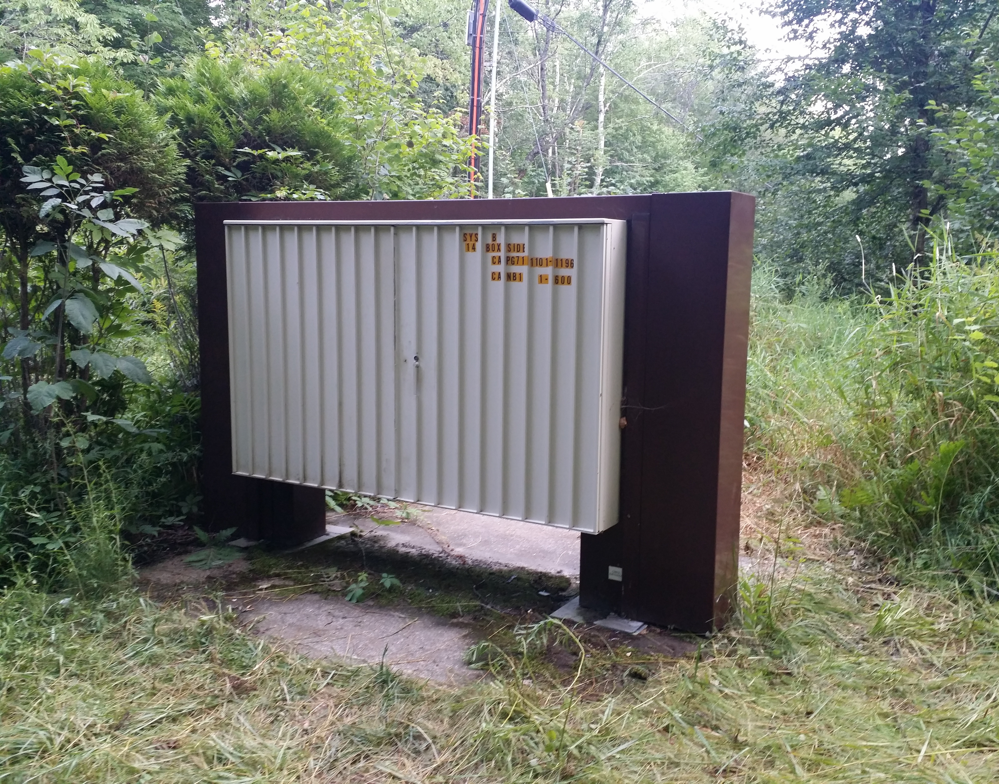 Big box for Fairpoint's network switch nearest to us.
