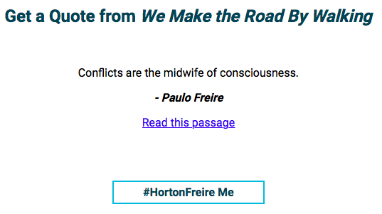 Horton/Freire quote generated by Adam Croom