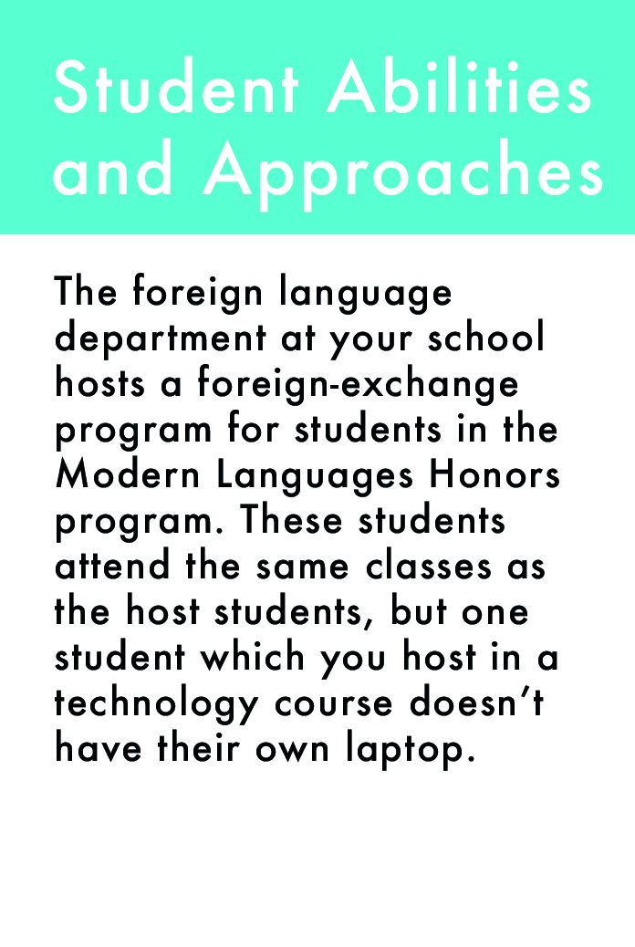 sample card for Student Abilities and Approaches