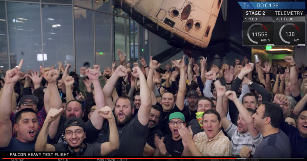 SpaceX launch crowd
