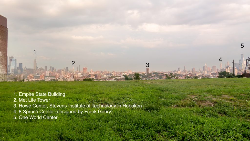 NYC skyline, annotated: Bill Brenzon