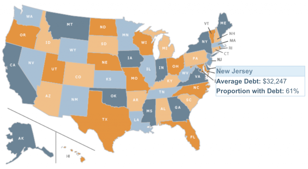student debt by states_2017_TICAS