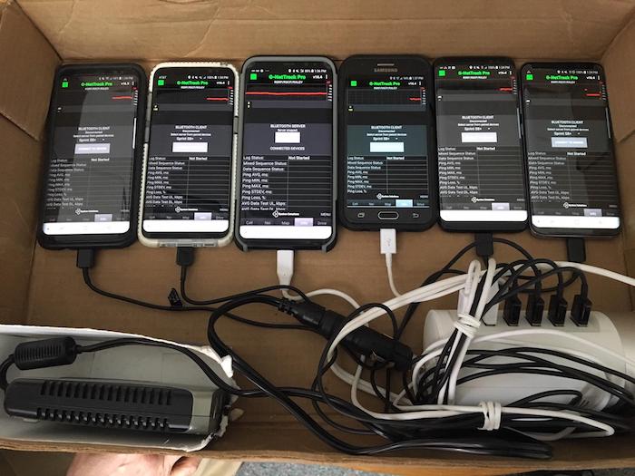 A box of cell phones.