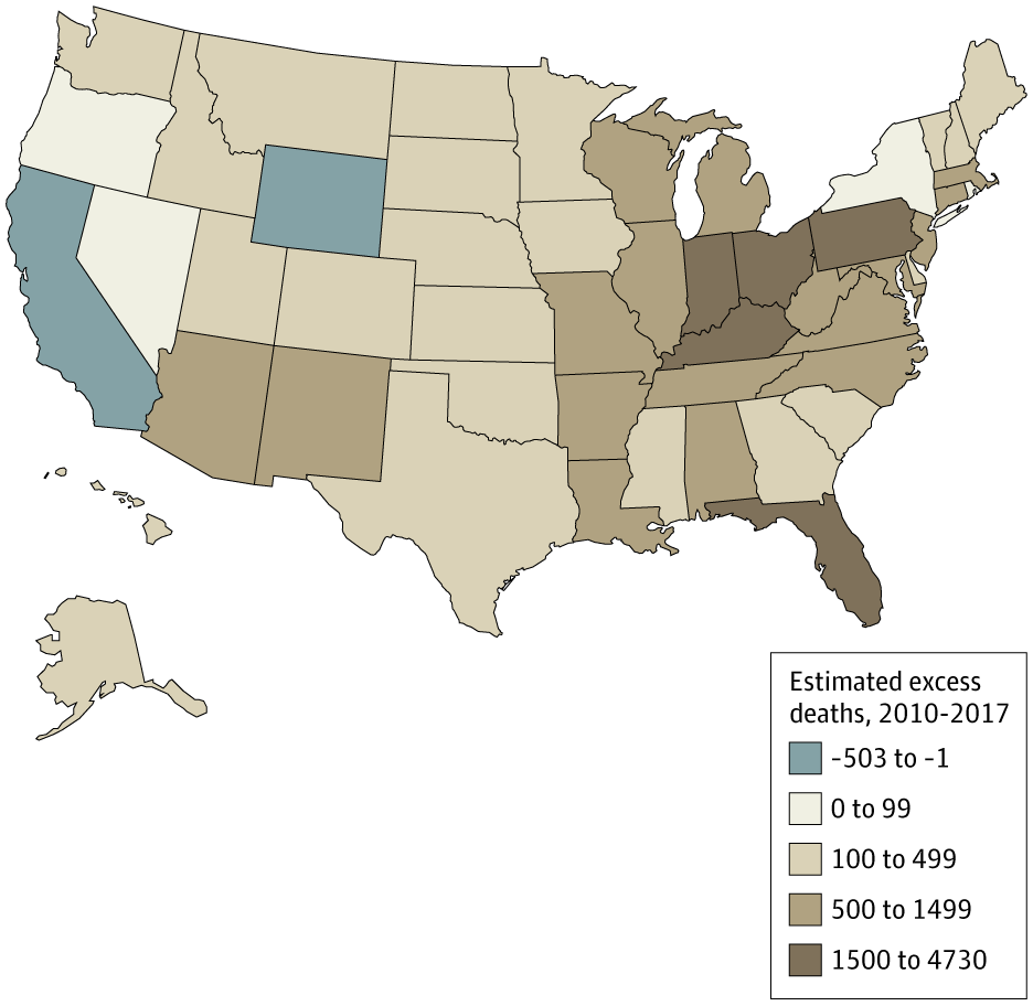 death rates by state 2019
