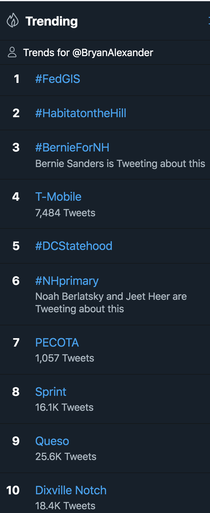 Twitter trends 2020 Feb 11