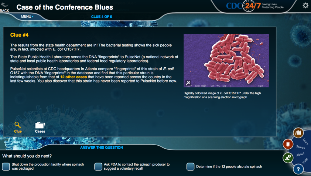 CDC Solve The Outbreak game