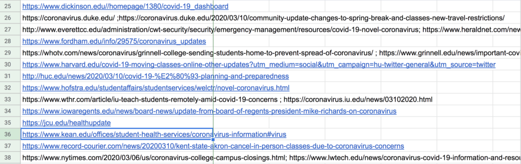 coronavirus Sheet sources sample