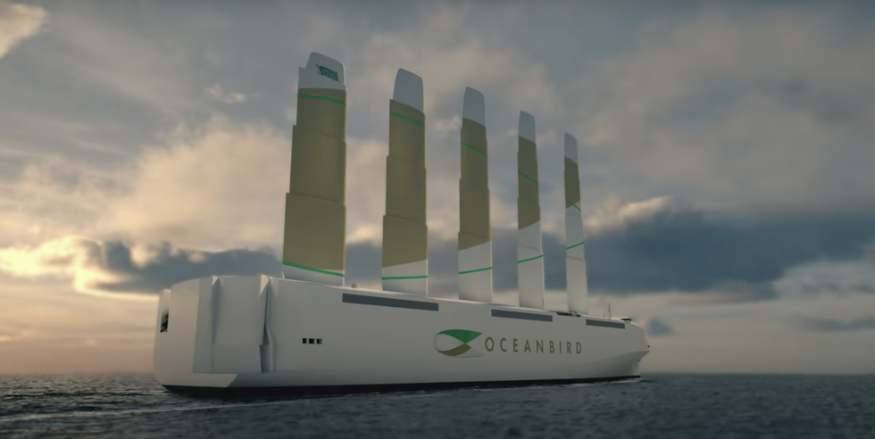 solar sailing cargo ship