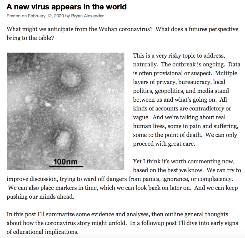 coronvirus my first blog post