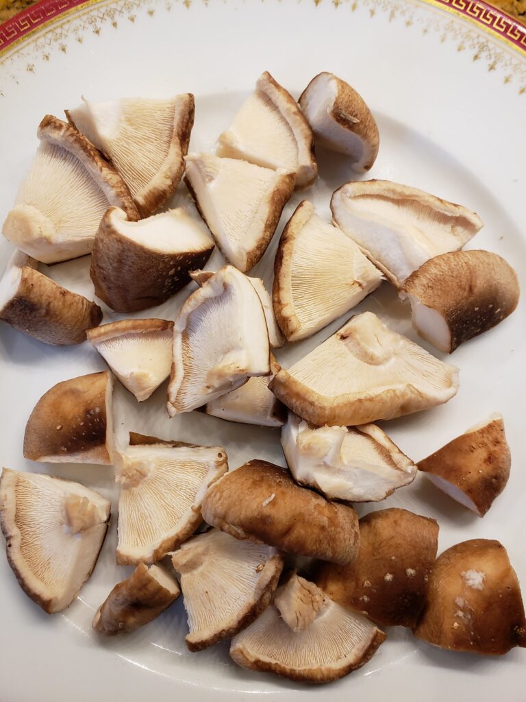 mushrooms cut up