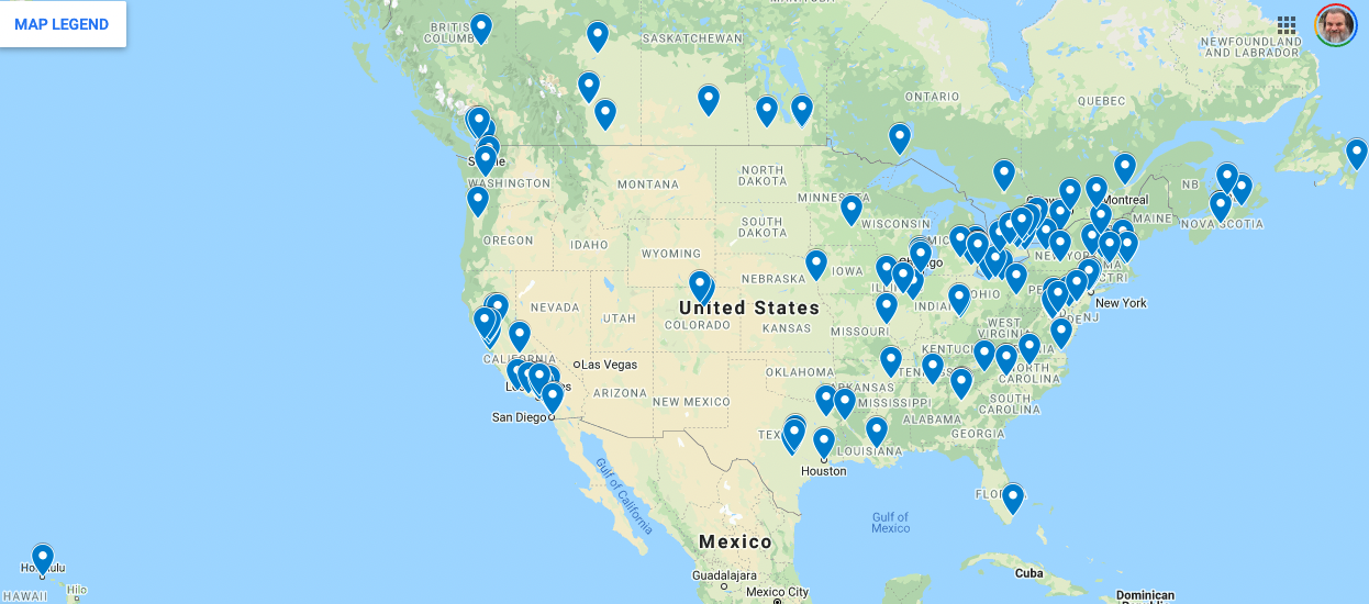 coronavirus US campuses for January 2022_Google Map_2022 Jan 7