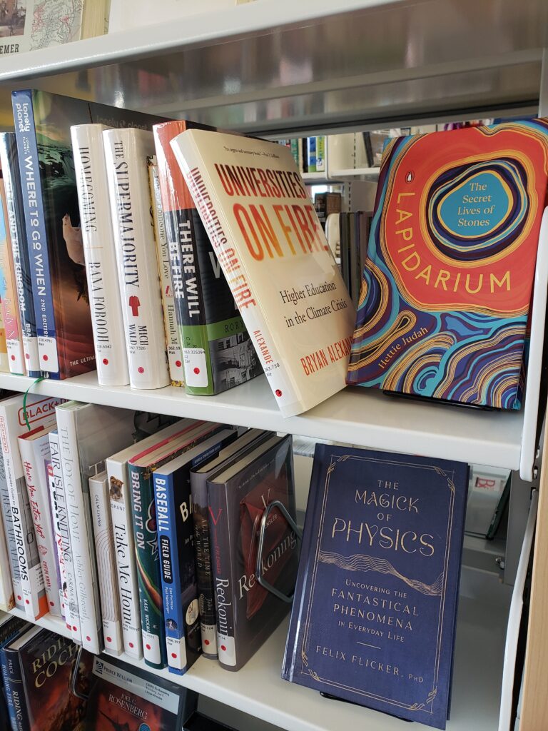 Universities on Fire on a library bookshelf
