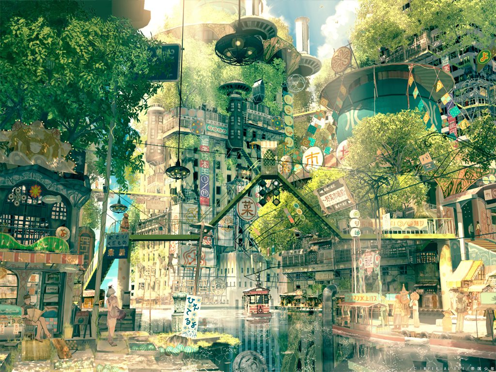 A solarpunk vision by Imperial Boy.
