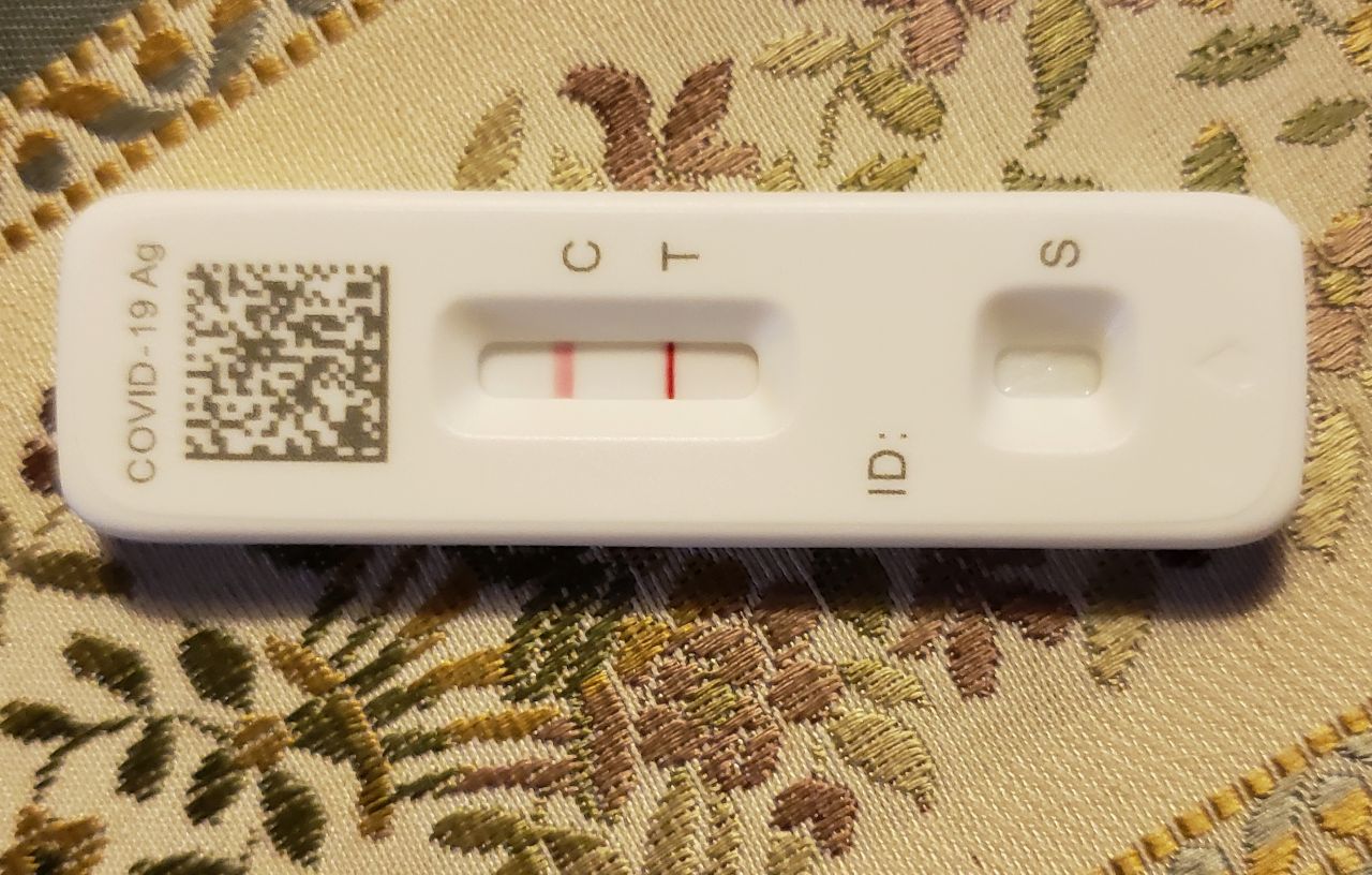 COVID test reading positive