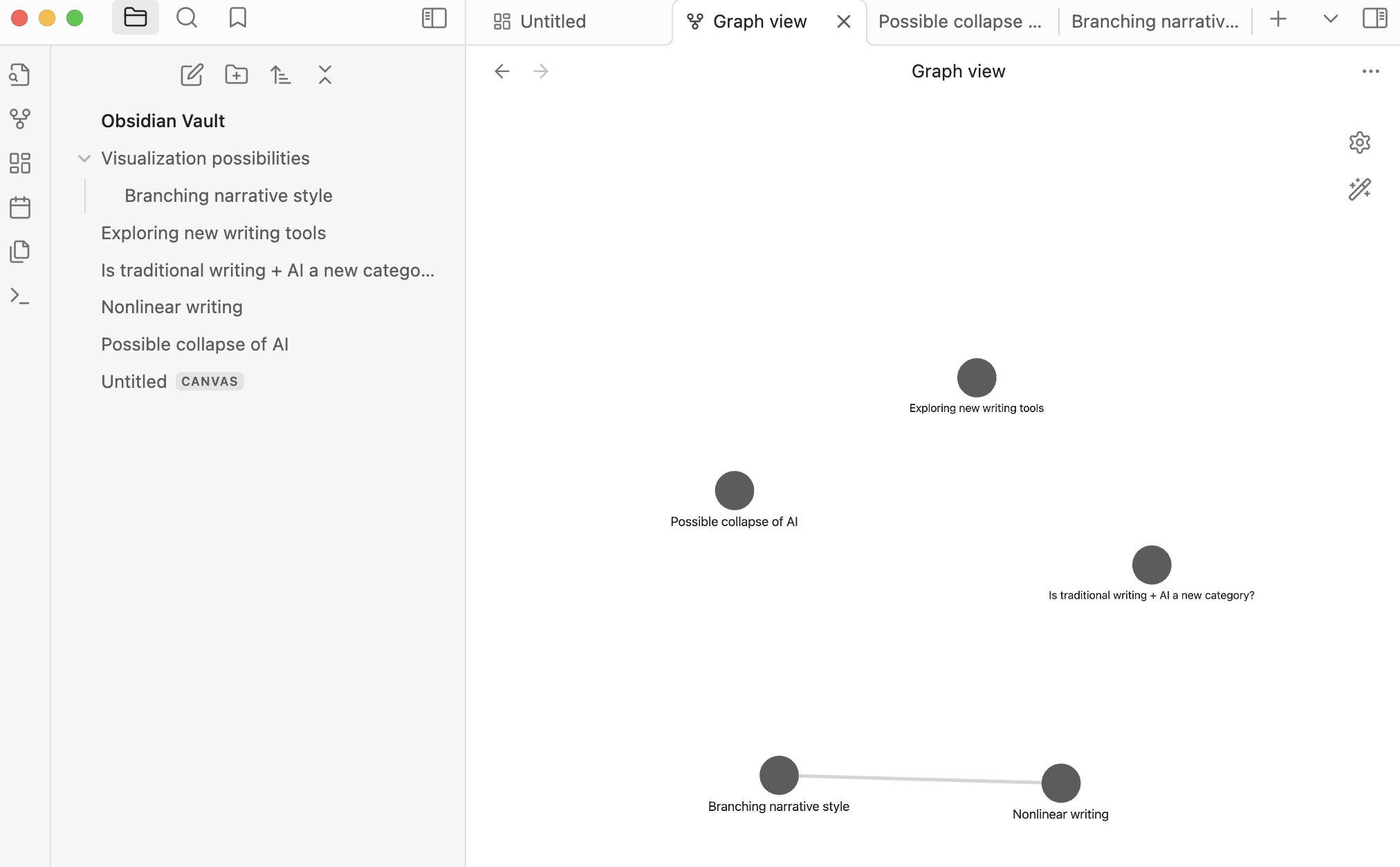 Obsidian graph view sample