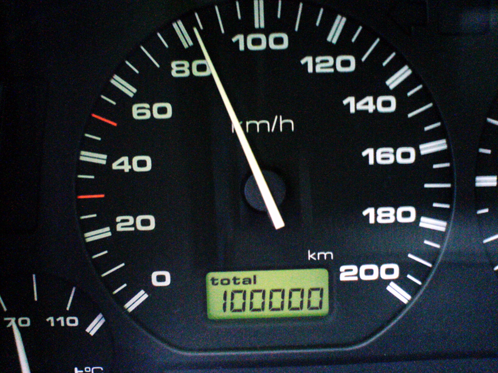 100000 on a speedometer