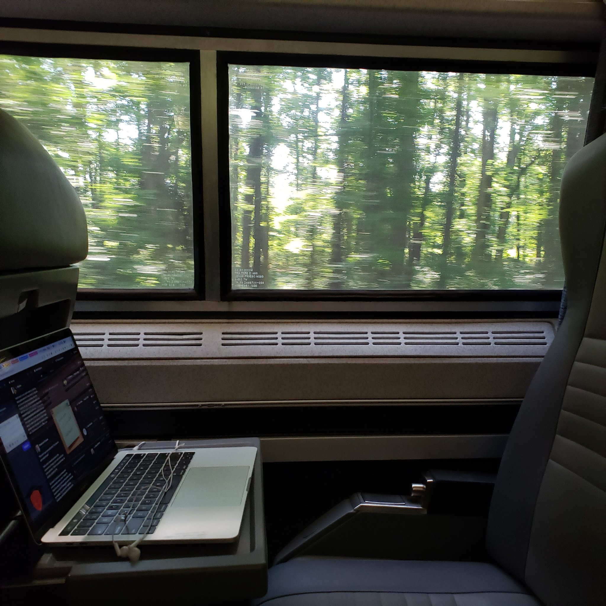 Amtrak window seat on Carolinian train