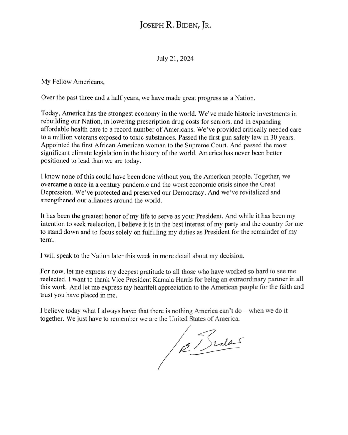 Biden quits tweet