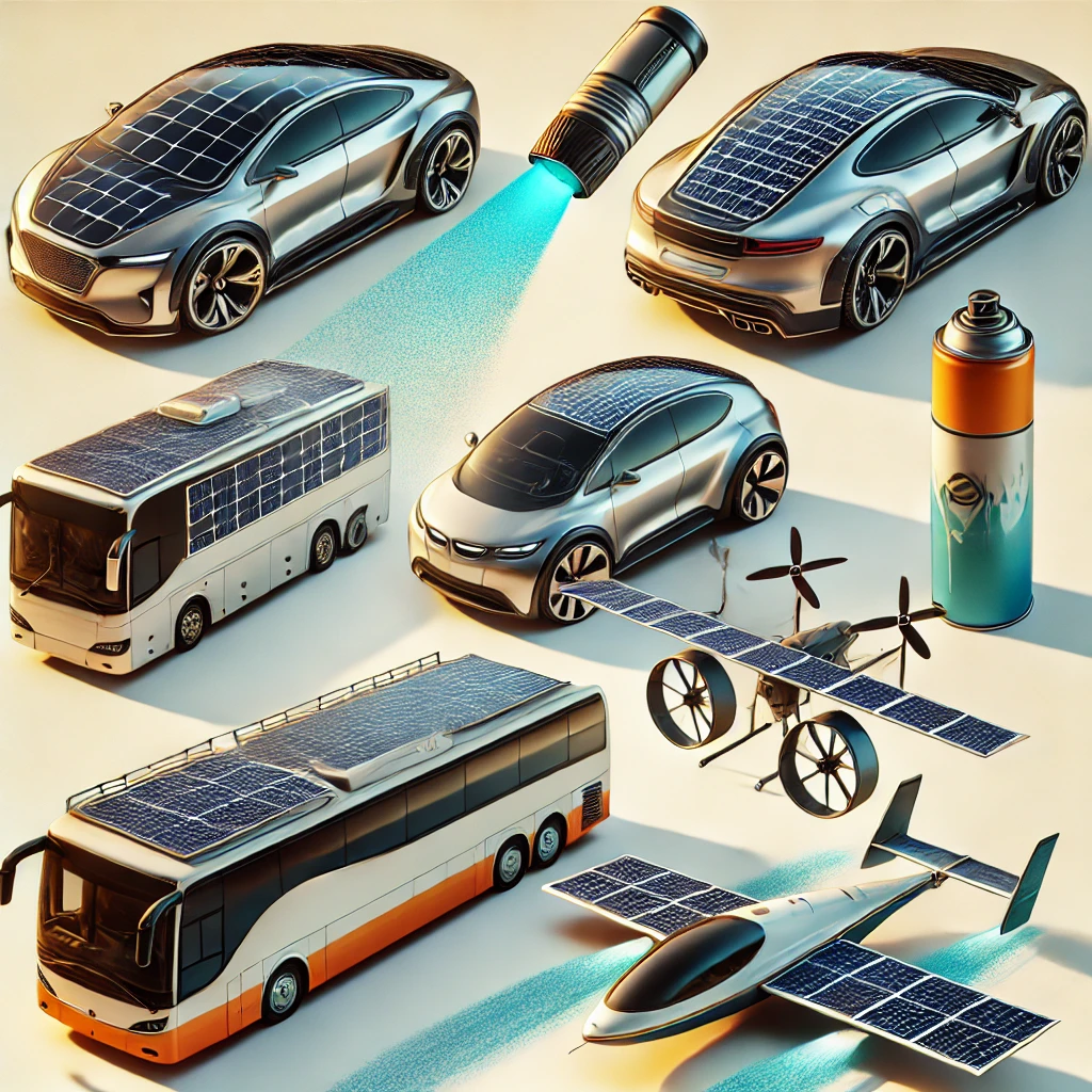 DALL-E imagines sprayable solar on vehicles